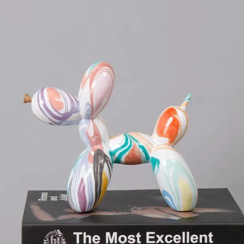 Graffiti Balloon Dog Art Sculpture Premium Resin Statue Creatively Coloured