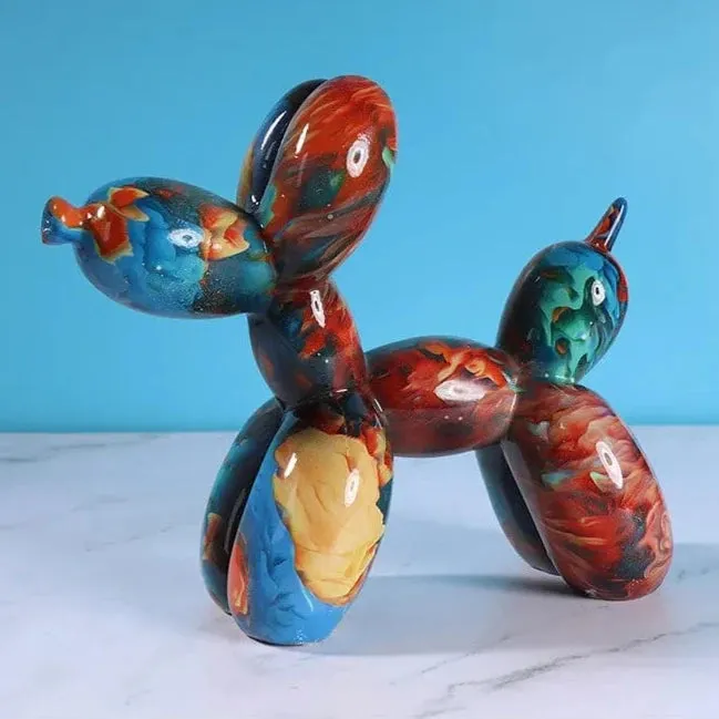 Graffiti Balloon Dog Art Sculpture Premium Resin Statue Creatively Coloured