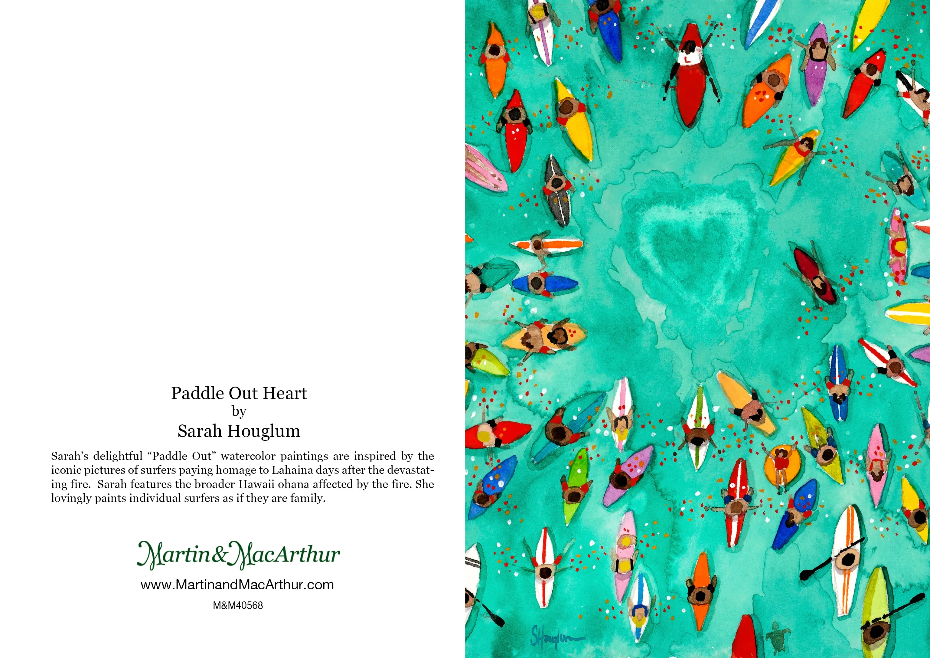 Greeting Card "Paddle Out Heart" by Sarah Houglum