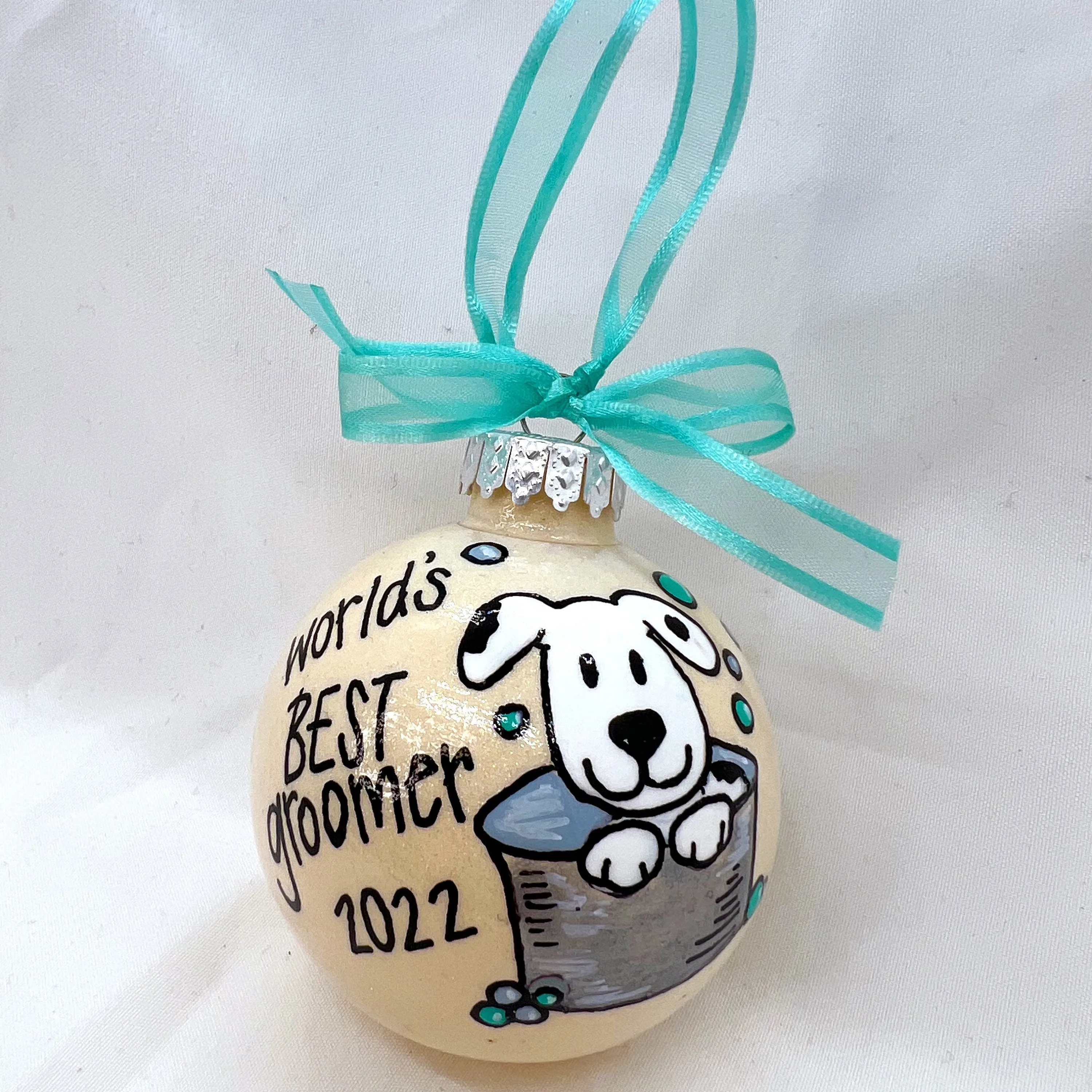 Groomer Ornament - World's Best Groomer, Dog Groomer, Groomer Gift, Pet Groomer, Grooming Gift, Christmas Ornament, Holiday Ornament