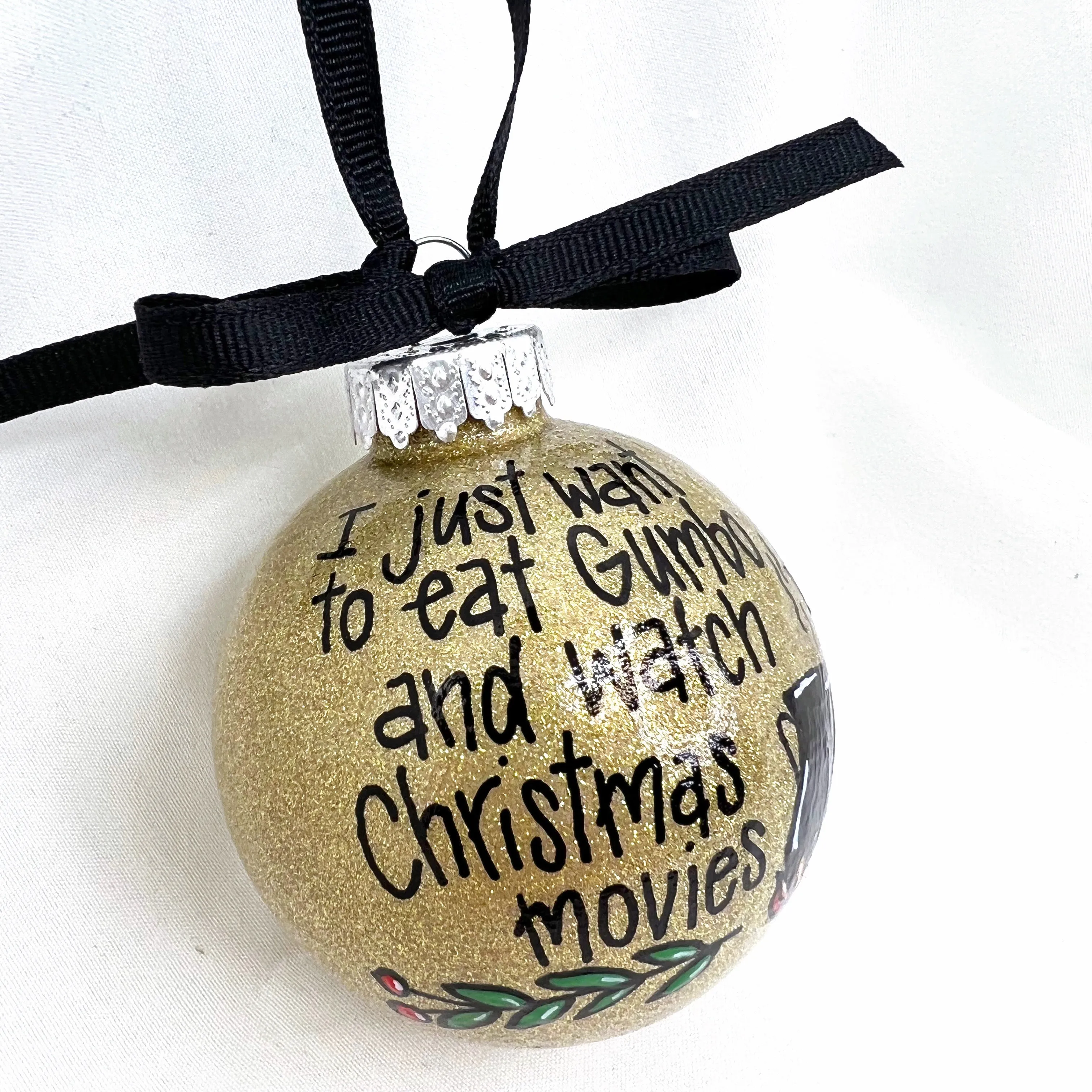 Gumbo Ornament - Watching Hallmark Movies,  Louisiana Ornament, Christmas Ornament, Holiday Ornament, Ornament Exchange, Cajun Ornament