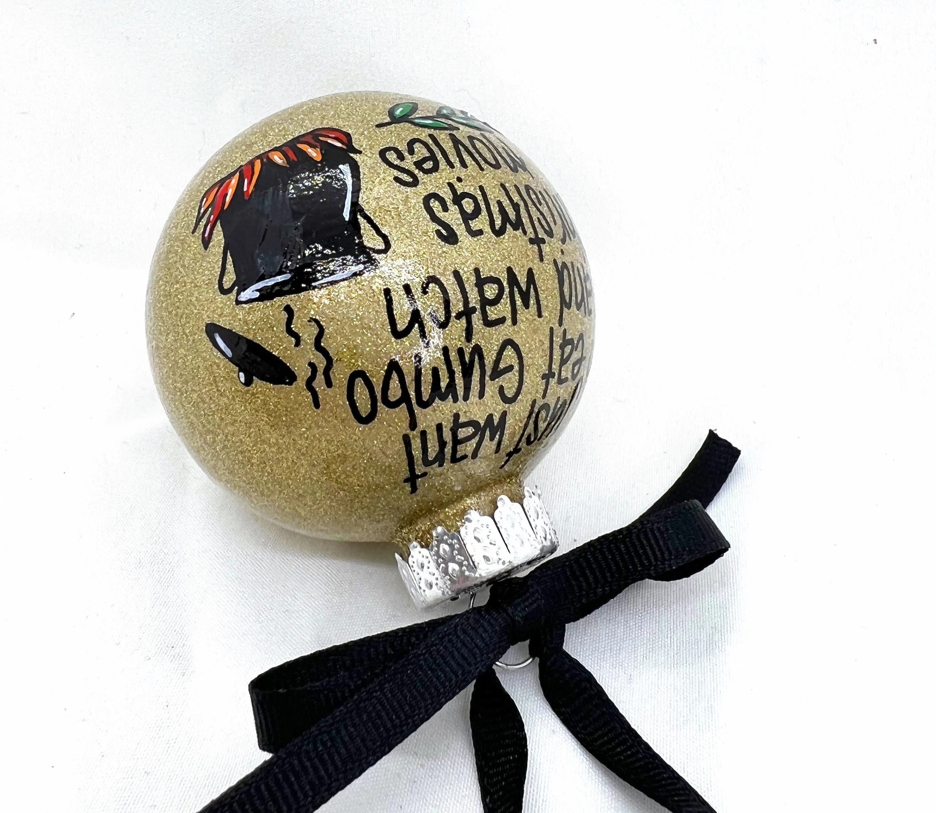 Gumbo Ornament - Watching Hallmark Movies,  Louisiana Ornament, Christmas Ornament, Holiday Ornament, Ornament Exchange, Cajun Ornament