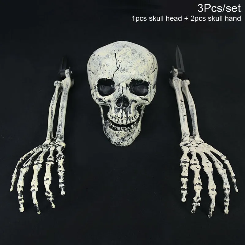 Halloween Decoration Props - Head and Hand Skull Skeleton