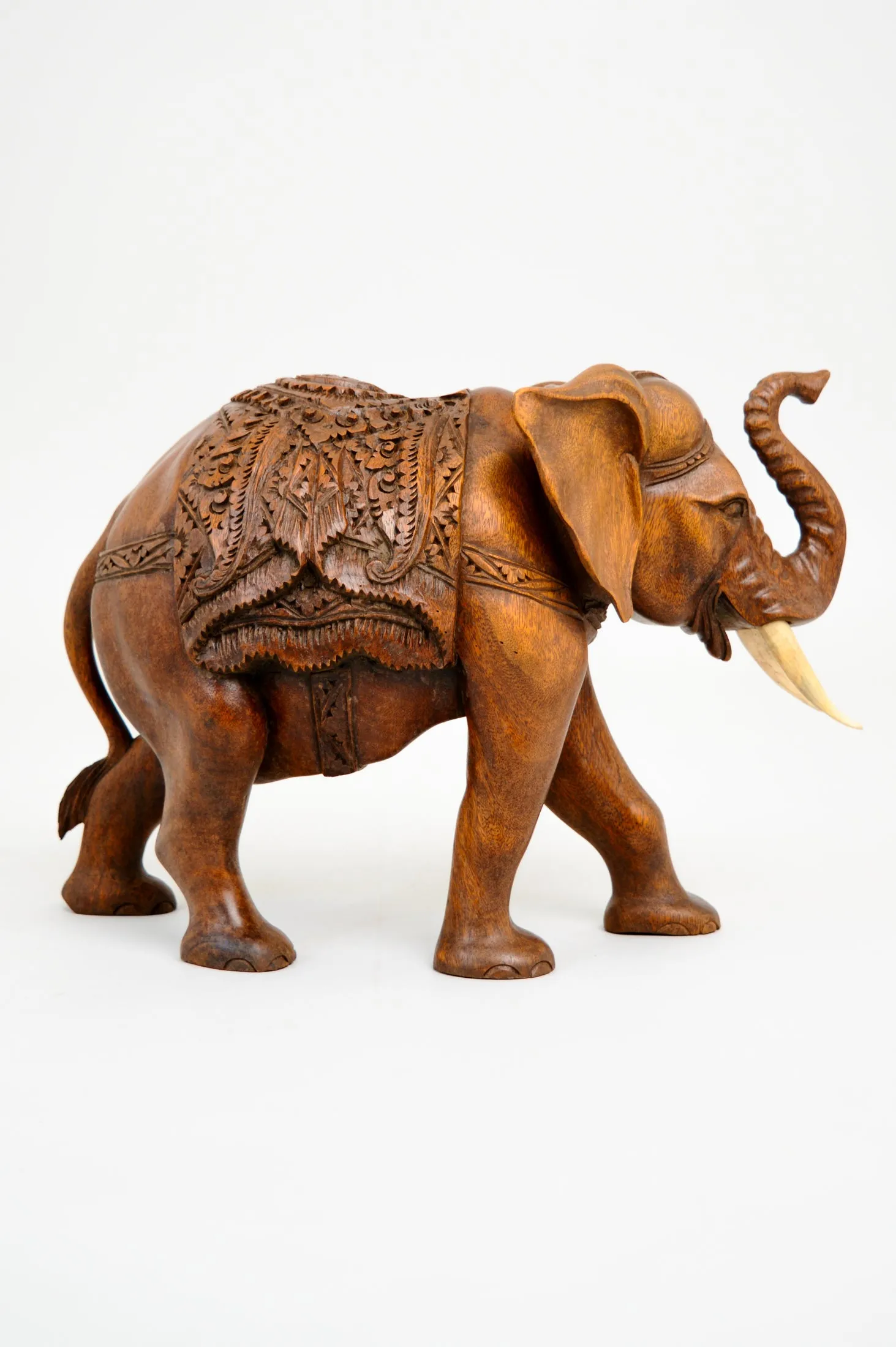 Hand Carved Wooden Elephant (40 cm)