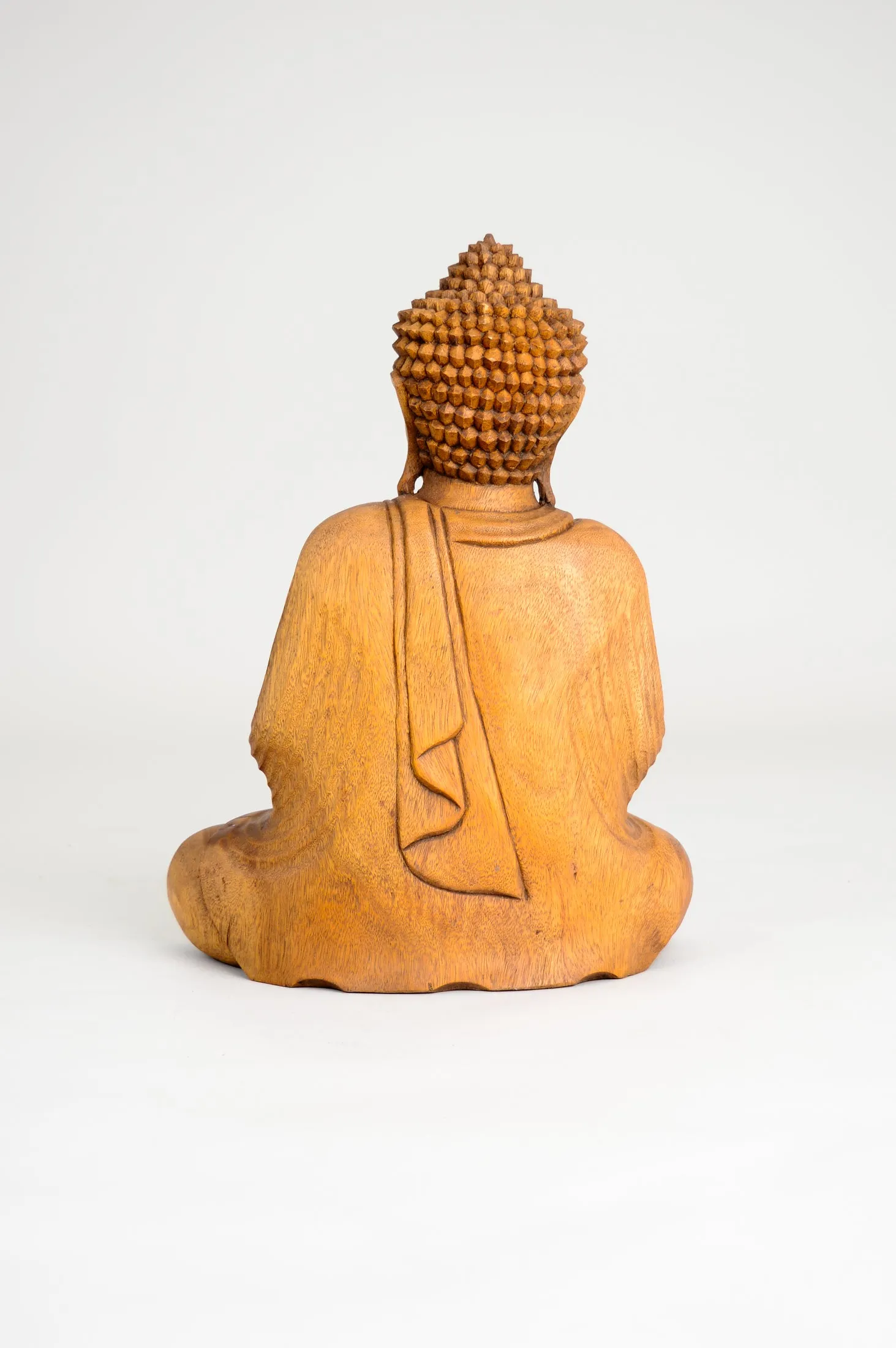 Hand Carved Wooden Meditating Buddha (40cm)