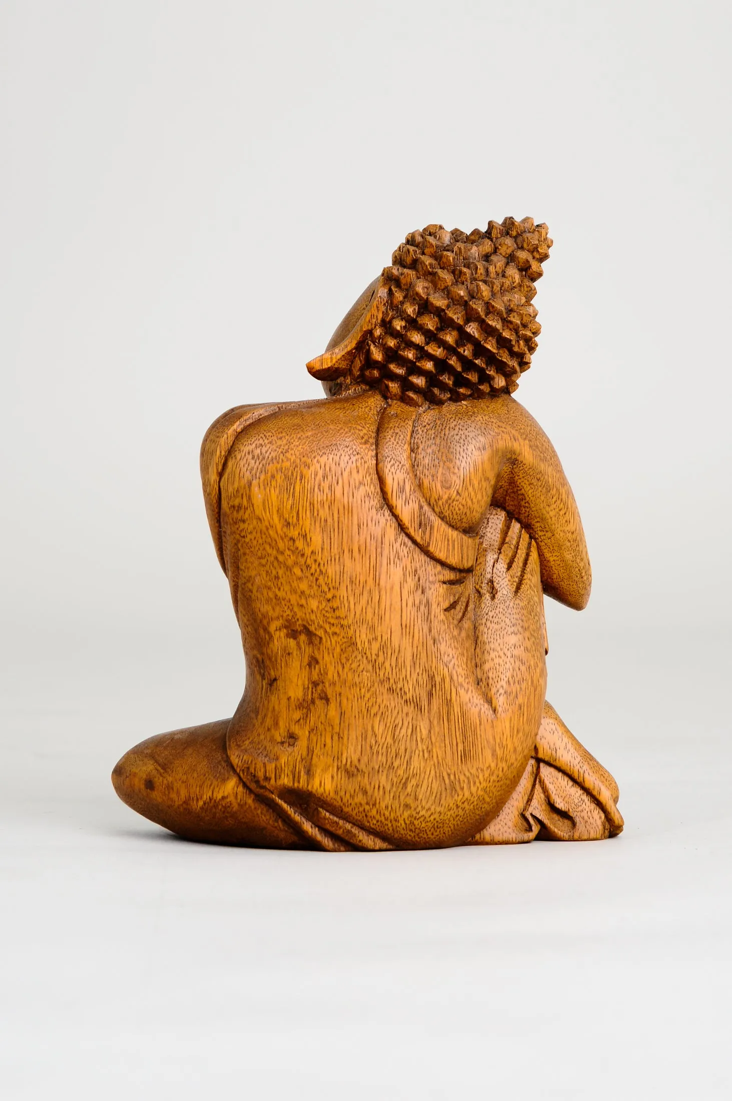 Hand Carved Wooden Relaxing Buddha (20 cm)