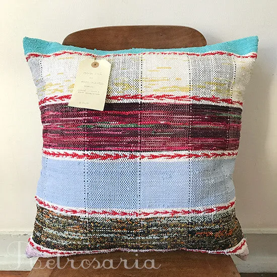 Handwoven rag pillow