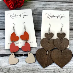 Happy Valentine’s Day Earrings - Red Heart, Heart Earrings, Valentine’s Earrings, Valentine Gift, Love Earrings, Heart Accessories, XOXO