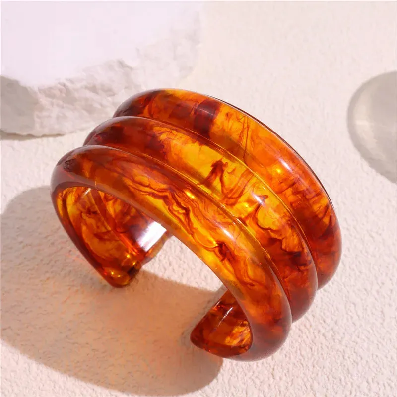 Haze- the Autumn Hued Smoky Acrylic Bangle Bracelets