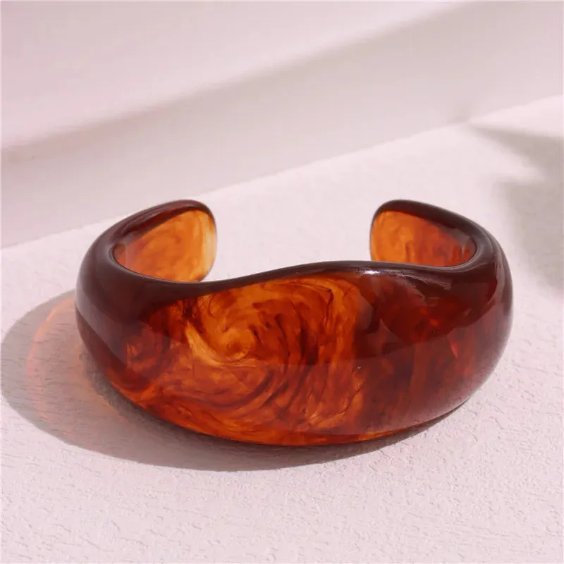 Haze- the Autumn Hued Smoky Acrylic Bangle Bracelets