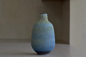 Heather Rosenman Medium Blue with Yellow Volcanic Vase