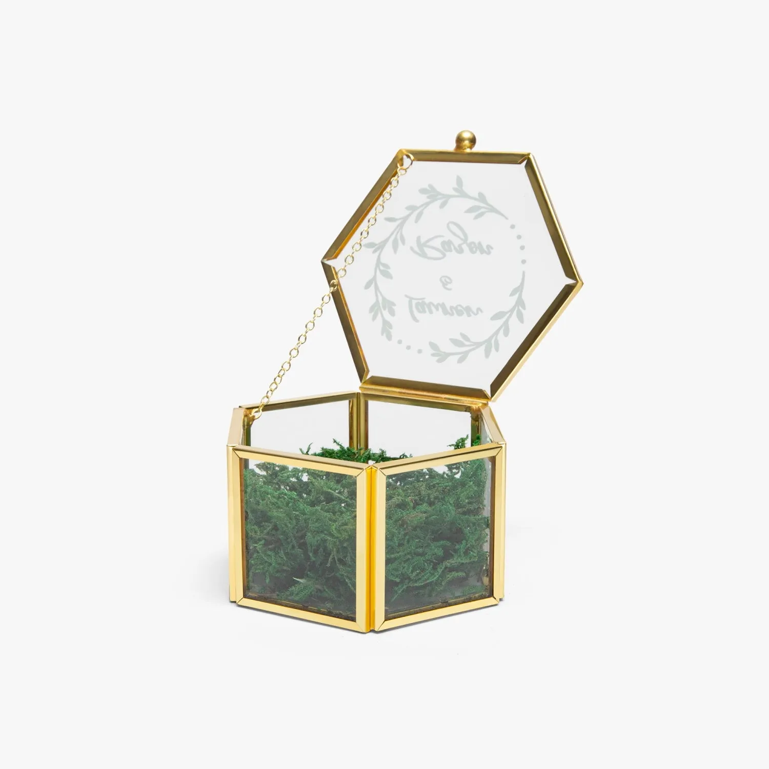 Hexagonal Glass Ring Box