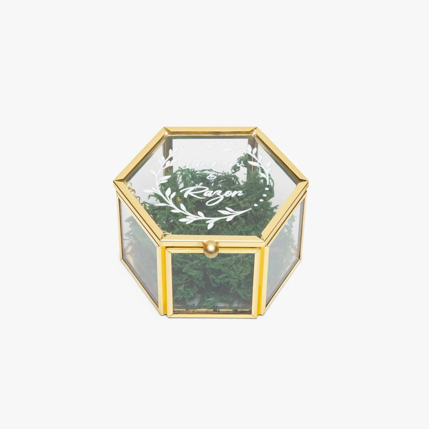 Hexagonal Glass Ring Box