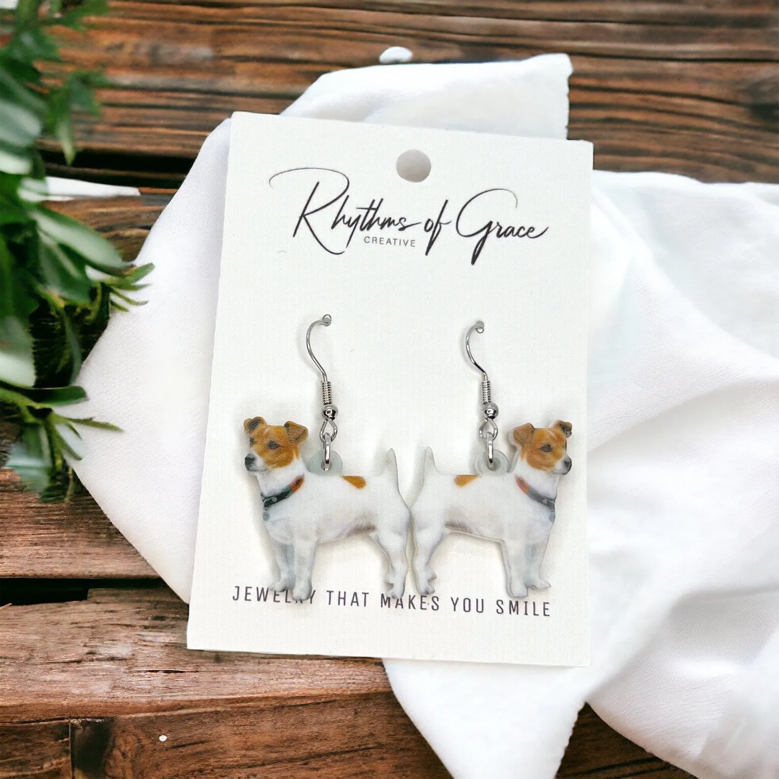 Jack Russell Terrier Earrings - Jack Russell Terrier, Dog Earrings, Dog Jewelry, Dog Mom, Jack Russell, Handmade Earrings, Terrier Dog