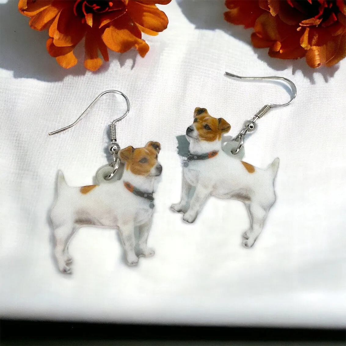 Jack Russell Terrier Earrings - Jack Russell Terrier, Dog Earrings, Dog Jewelry, Dog Mom, Jack Russell, Handmade Earrings, Terrier Dog