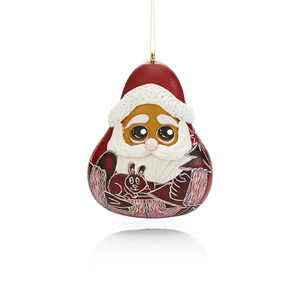 Jolly Santa Gourd Ornament