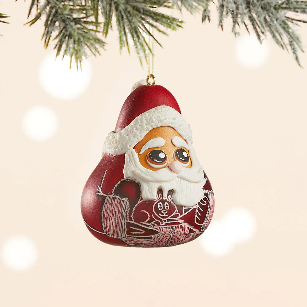 Jolly Santa Gourd Ornament