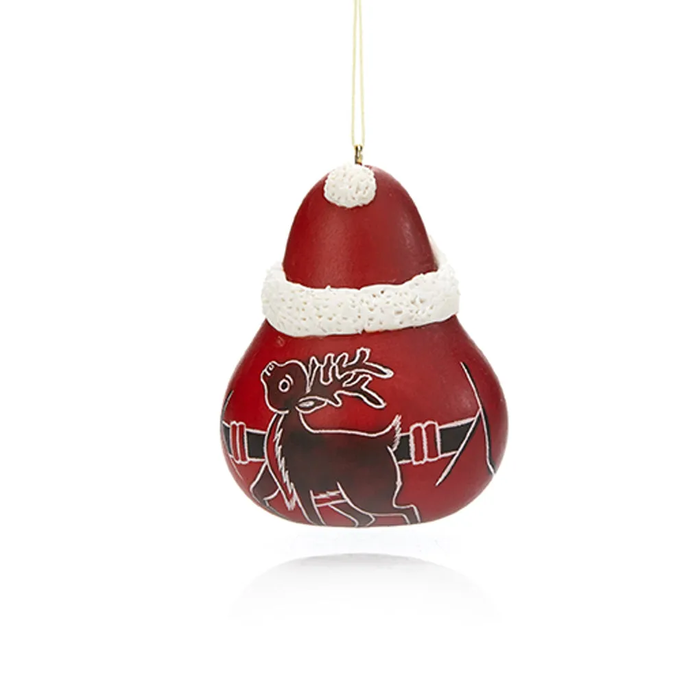 Jolly Santa Gourd Ornament