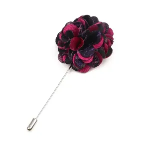 Lake Placid Lapel Flower, Fuchsia / Black / Purple