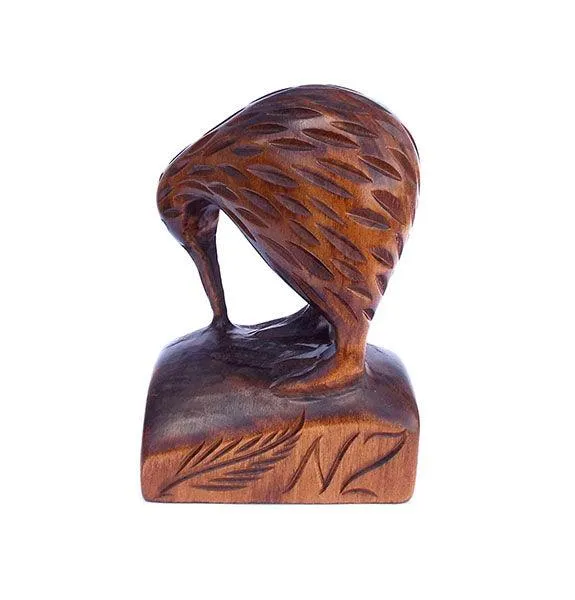 Large Carved Wooden Kiwi Bird