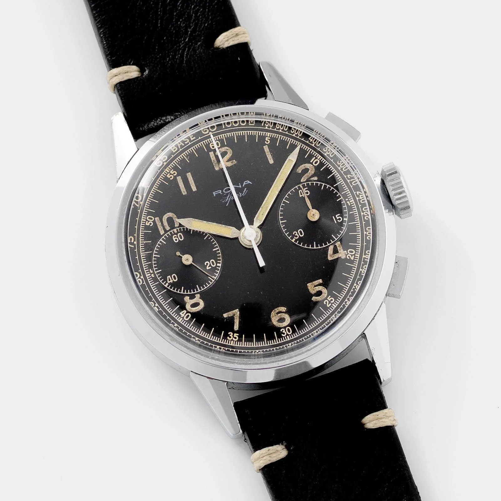 Large Rona Sport Ref 1505 1950s Gilt Scale Chrono