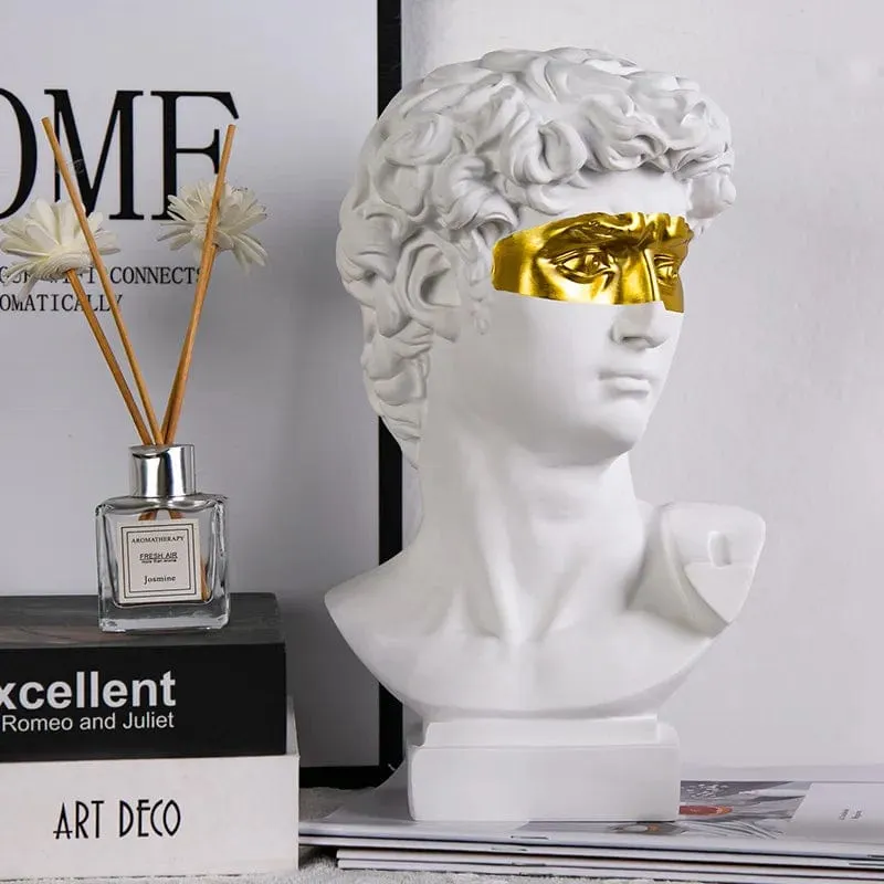 Luxury Michelangelo's "David" Head Statue: Modern Abstract Art for Home Decor