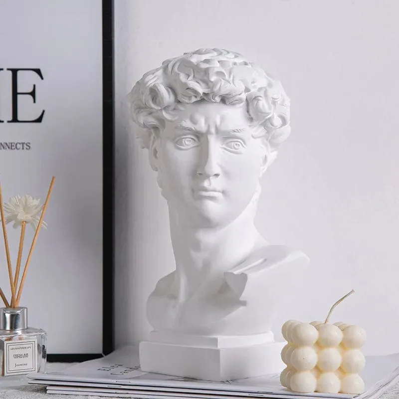 Luxury Michelangelo's "David" Head Statue: Modern Abstract Art for Home Decor