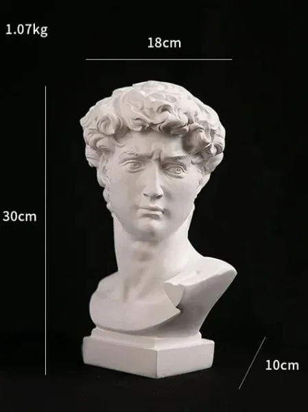 Luxury Michelangelo's "David" Head Statue: Modern Abstract Art for Home Decor