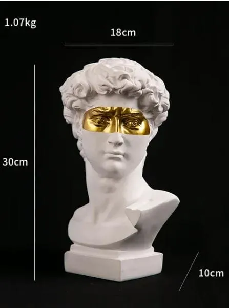 Luxury Michelangelo's "David" Head Statue: Modern Abstract Art for Home Decor