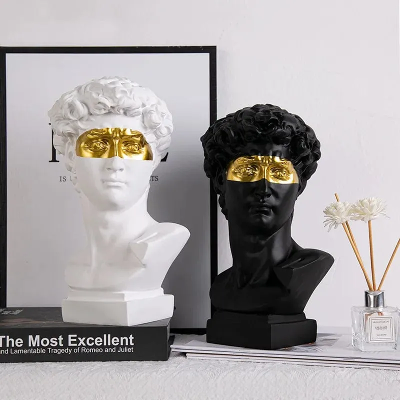 Luxury Michelangelo's "David" Head Statue: Modern Abstract Art for Home Decor