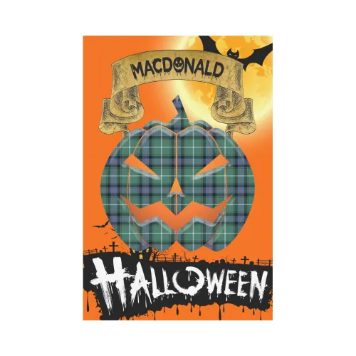 MacDonald Of The Isles Hunting Ancient Tartan Jack O' Lantern Garden Flag / Halloween Home Decor NN6