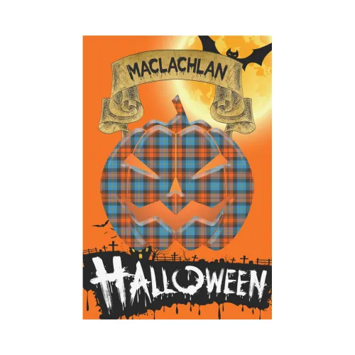 MacLachlan Ancient Tartan Jack O' Lantern Garden Flag / Halloween Home Decor NN6