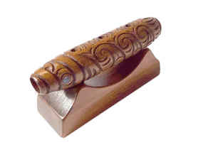 Maori Koauau Flute on Stand