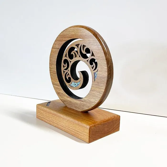 Maori Wood Carving Koru Design Trophy