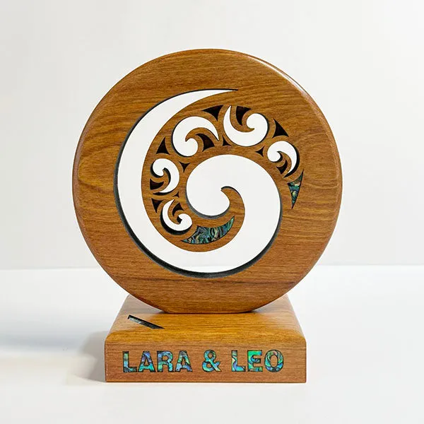 Maori Wood Carving Koru Design Trophy