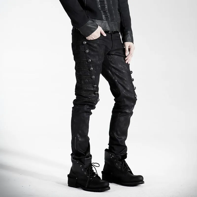 Men's Black Rivets Pants