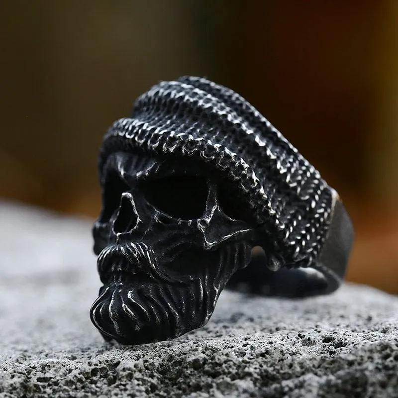 Men's Punk Bearded Skull Ring