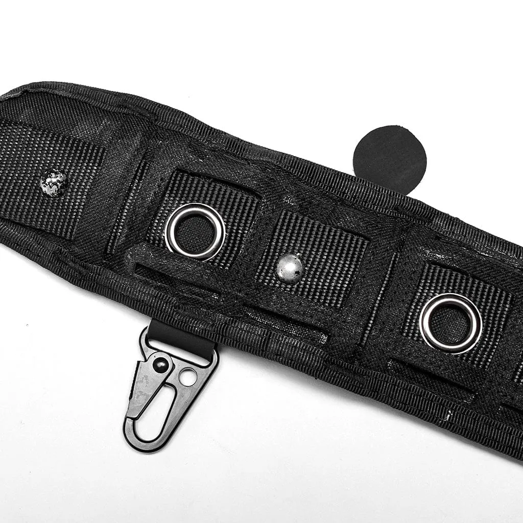 Men's Punk Buckles Belts with Detachable Bag