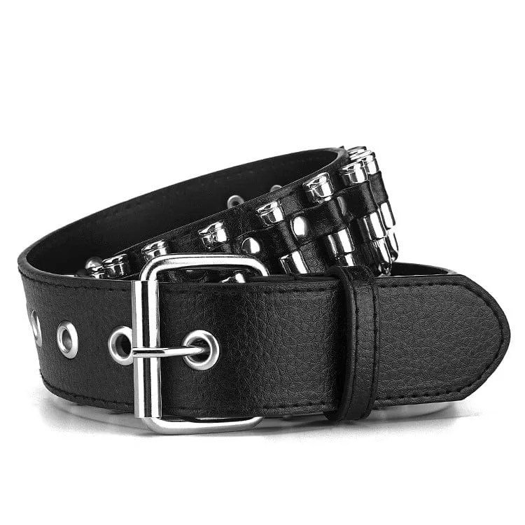 Men's Punk Bullets Faux Leather Belt