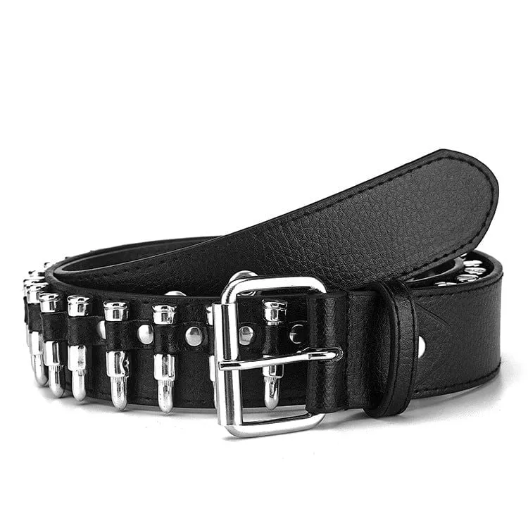 Men's Punk Bullets Faux Leather Belt