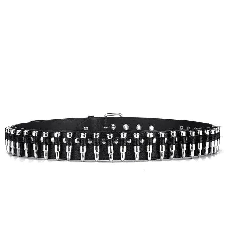 Men's Punk Bullets Faux Leather Belt