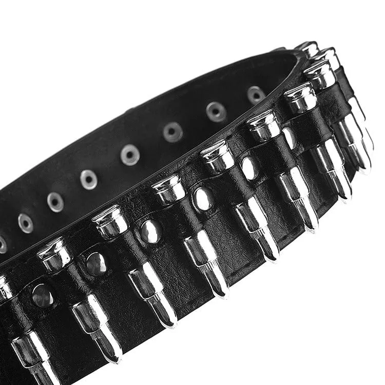 Men's Punk Bullets Faux Leather Belt