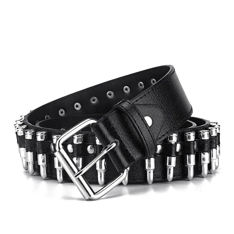 Men's Punk Bullets Faux Leather Belt