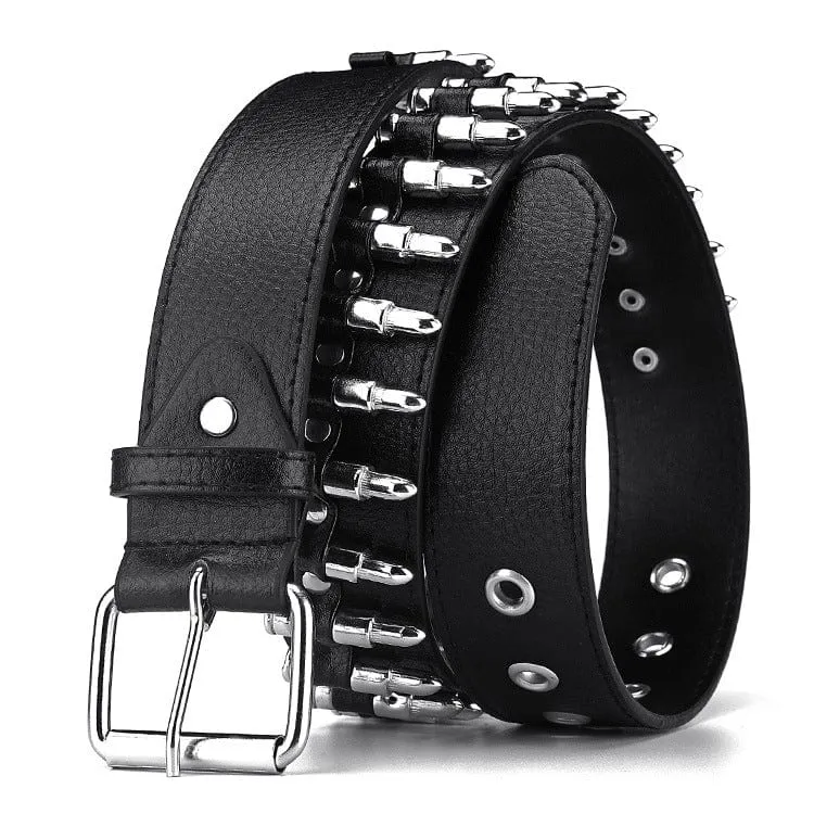 Men's Punk Bullets Faux Leather Belt