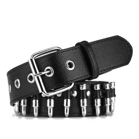 Men's Punk Bullets Faux Leather Belt