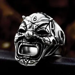 Men's Punk Clown Skull Mask Ring