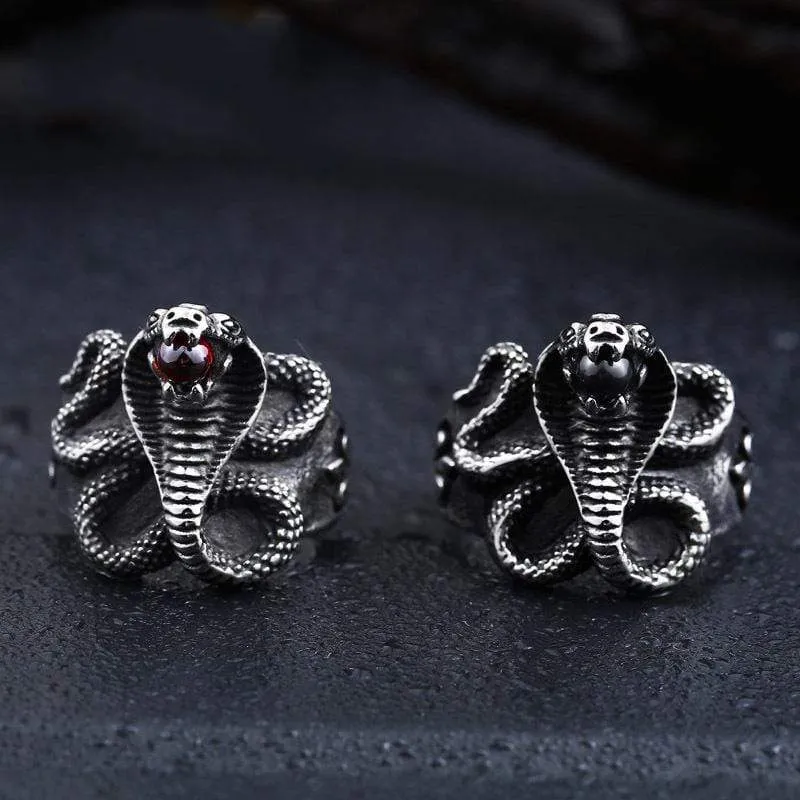 Men's Punk Cobra Bead Rings