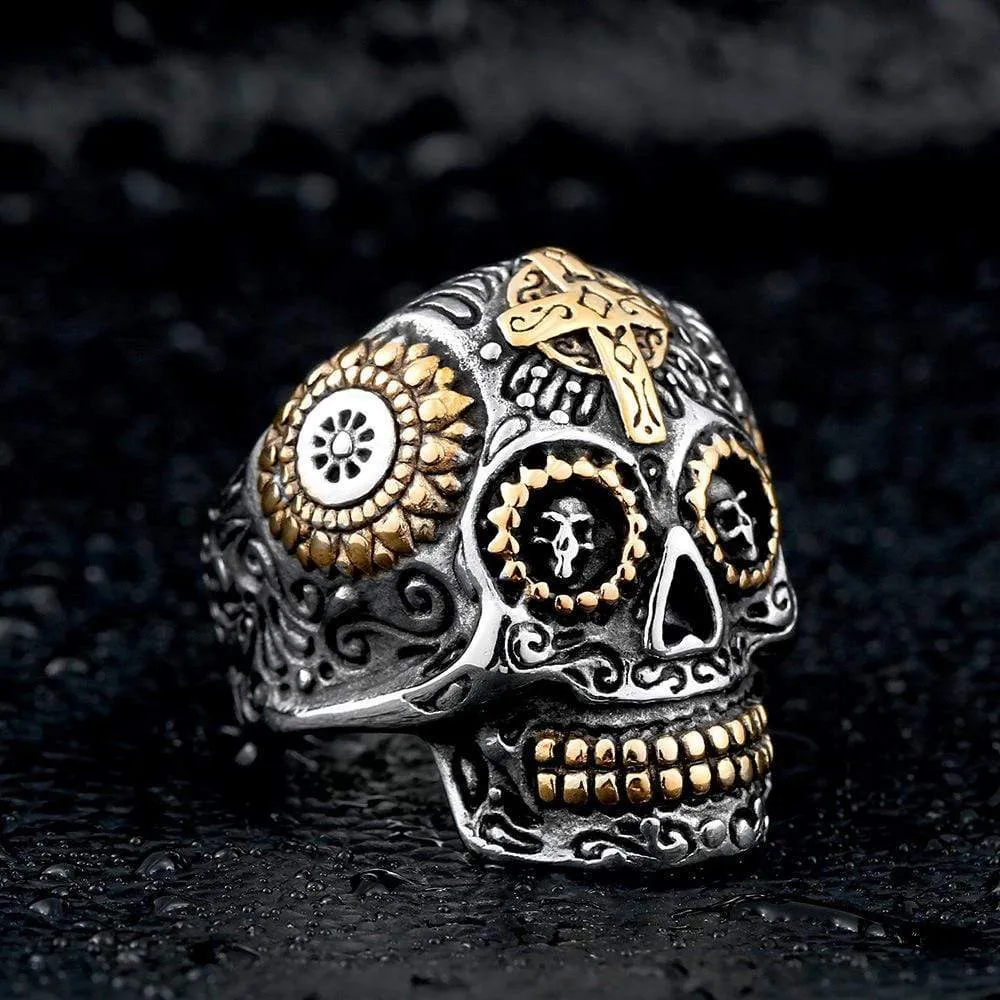 Men's Punk Cross Skull Eye Rings