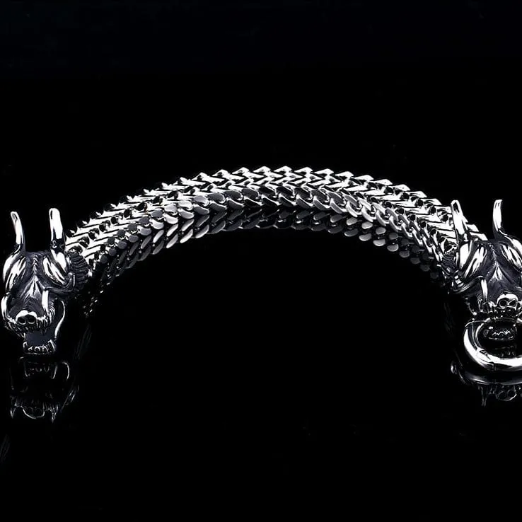 Men's Punk Double Dragon Chain Bracelet