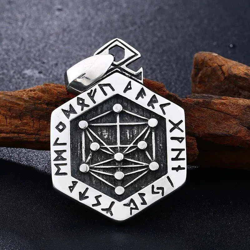 Men's Punk Letters Hexagonal Necklace